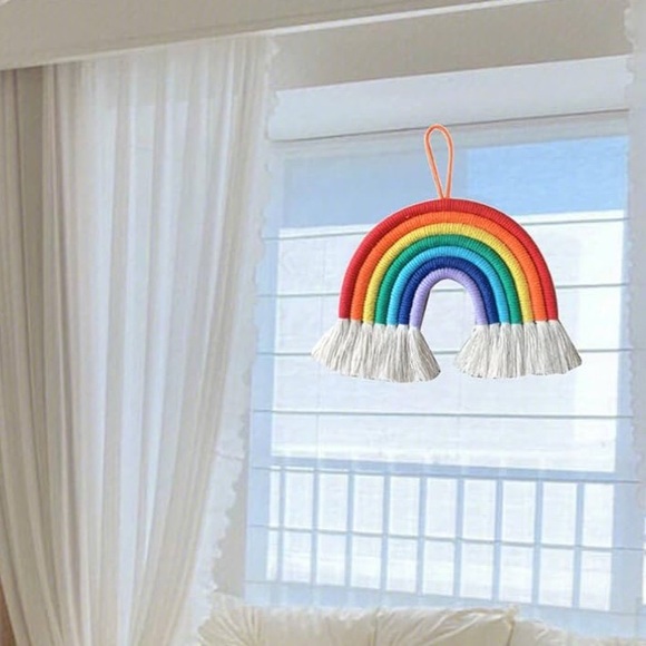 Rainbow Hippie handing Wall Decor Handmade Weaving Ornament Pendant Decoration - Picture 8 of 12